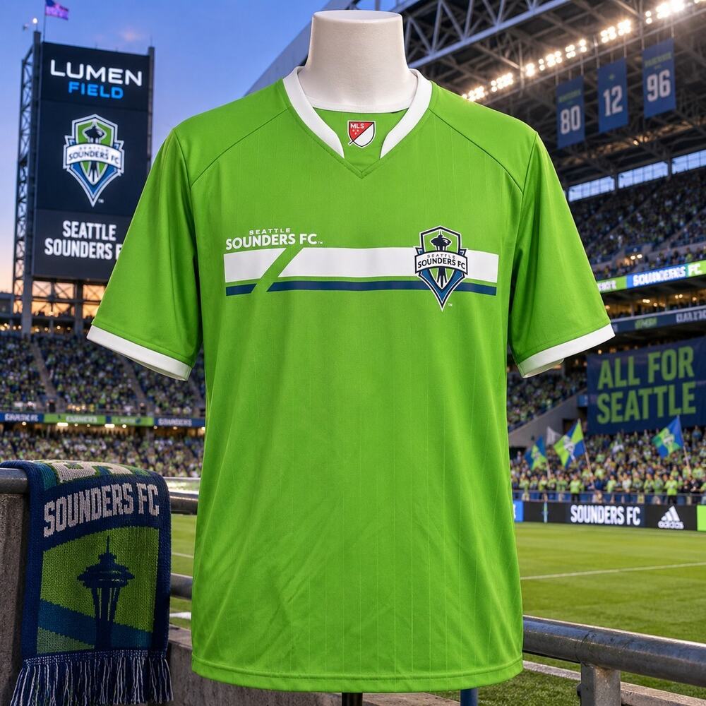 Seattle Sounders FC MLS Jersey Shirt Mens Large Green Soccer 2016 Licensed